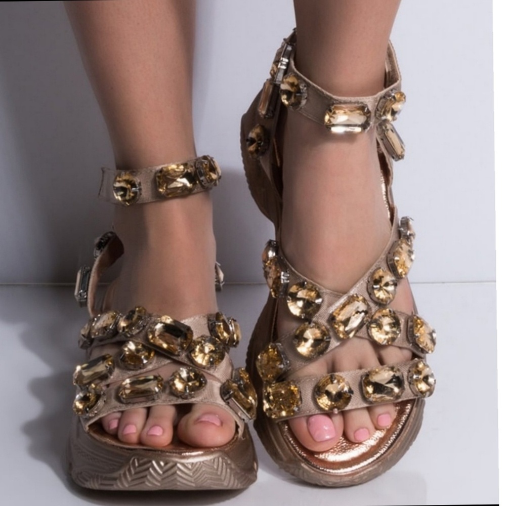 Last 9 Diamond Ankle Buckle Sandals - Picture 4 of 7